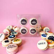 Charger l&#39;image dans la galerie, Custom Personalized Macarons - Box of 4 (Minimum of 12 boxes)
