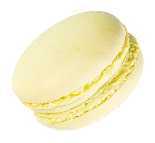 A box of key lime flavored macarons box